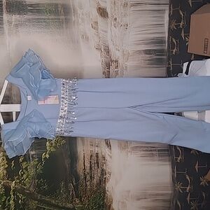 New with tags! Wdirara Girls 9 years old baby blue jumper fancy sequin costume
